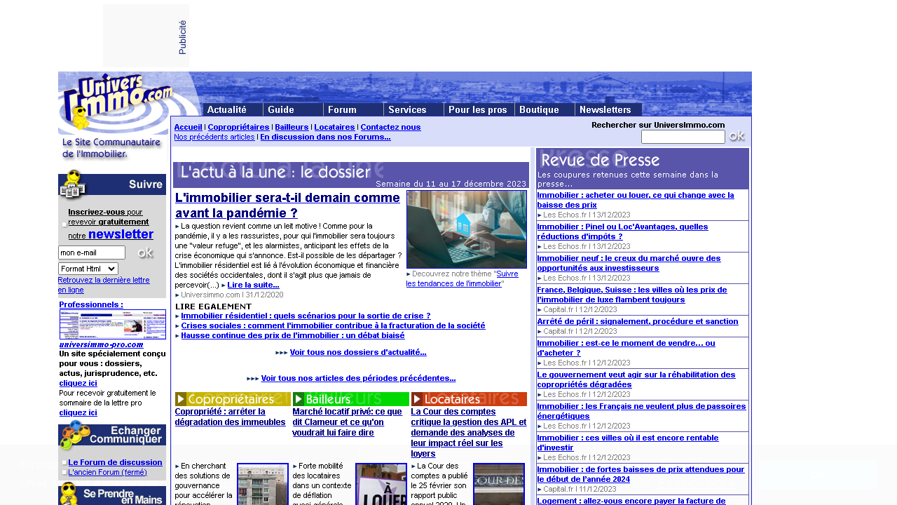 Capture d'écran de http://www.universimmo.com/ 